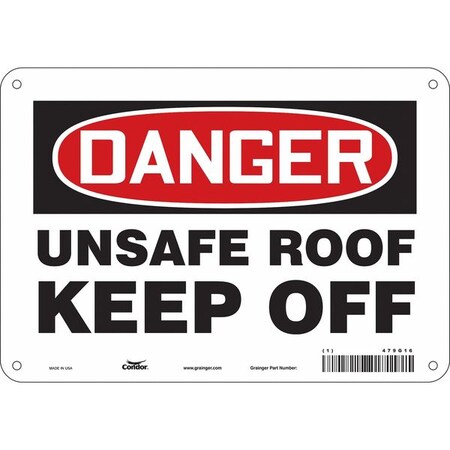 Condor Safety Sign, 7 in Height, 10 in Width, Polyethylene, Vertical Rectangle, English, 479G16 479G16