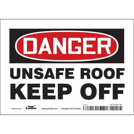 Condor Safety Sign, 5 in Height, 7 in Width, Vinyl, Horizontal Rectangle, English, 479G18 479G18