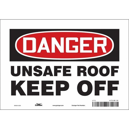 Condor Safety Sign, 7 in Height, 10 in Width, Vinyl, Vertical Rectangle, English, 479G19 479G19