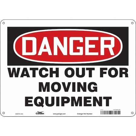 Condor Safety Sign, 10 in Height, 14 in Width, Polyethylene, Horizontal Rectangle, English, 479G39 479G39