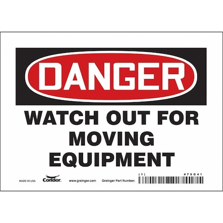Condor Safety Sign, 5 in Height, 7 in Width, Vinyl, Horizontal Rectangle, English, 479G41 479G41