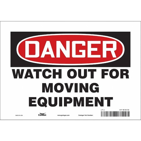 Condor Safety Sign, 7 in Height, 10 in Width, Vinyl, Vertical Rectangle, English, 479G42 479G42