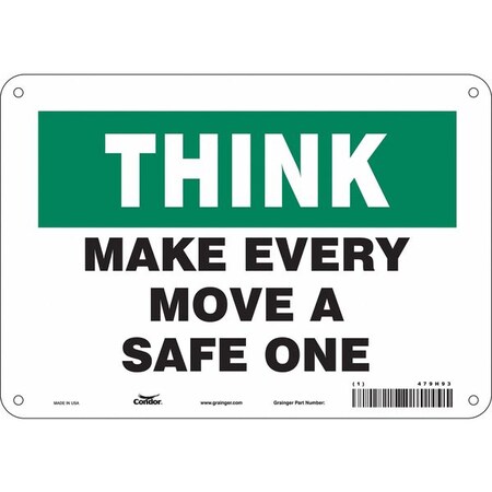 Condor Safety Sign, 7 in Height, 10 in Width, Polyethylene, Vertical Rectangle, English, 479H93 479H93