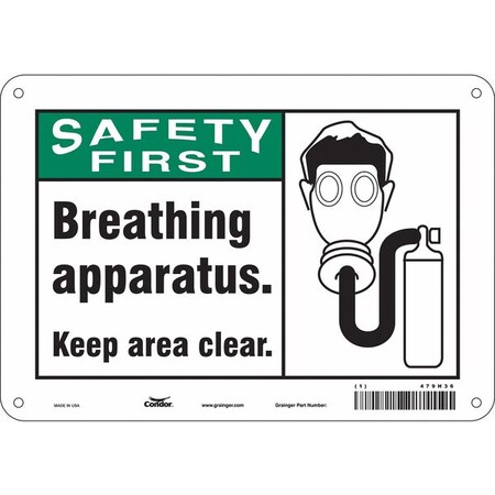 Condor Safety Sign, 7 in Height, 10 in Width, Aluminum, Vertical Rectangle, English, 479H36 479H36