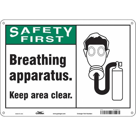 Condor Safety Sign, 10 in Height, 14 in Width, Aluminum, Horizontal Rectangle, English, 479H37 479H37
