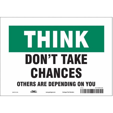 Condor Safety Sign, 7 in Height, 10 in Width, Vinyl, Vertical Rectangle, English, 479H62 479H62