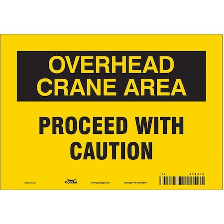 Condor Safety Sign, 7 in Height, 10 in Width, Vinyl, Vertical Rectangle, English, 479J16 479J16