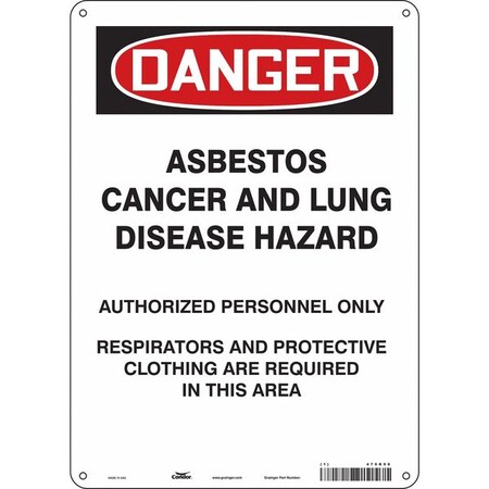 Condor Safety Sign, 14 in Height, 10 in Width, Aluminum, Vertical Rectangle, English, 479K90 479K90