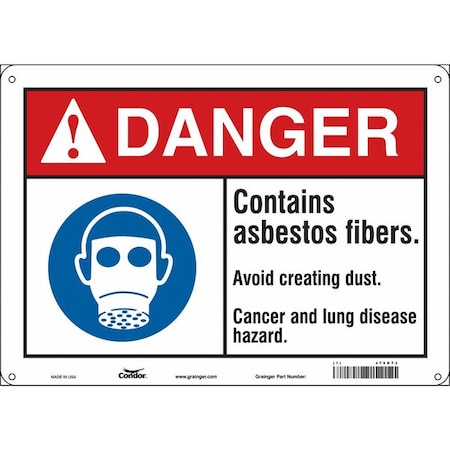 Condor Safety Sign, 10 in Height, 14 in Width, Vinyl, Horizontal Rectangle, English, 479K73 479K73