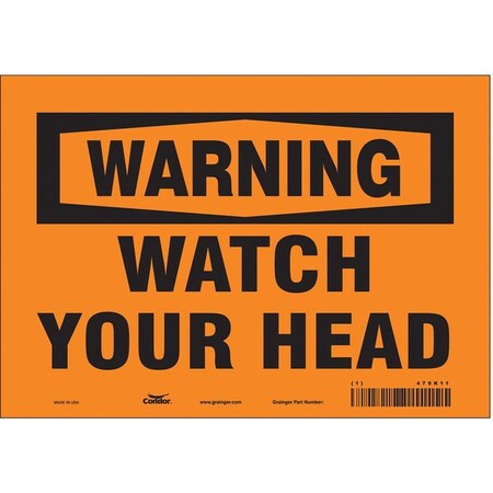 Condor Warning, WATCH YOUR HEAD, 10 in W x 7 in H, Vertical Rectangle, Vinyl, 479K11 479K11