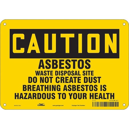 Condor Safety Sign, 7 in Height, 10 in Width, Aluminum, Vertical Rectangle, English, 479K37 479K37