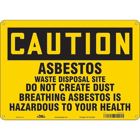 Condor Safety Sign, 10 in Height, 14 in Width, Aluminum, Horizontal Rectangle, English, 479K38 479K38