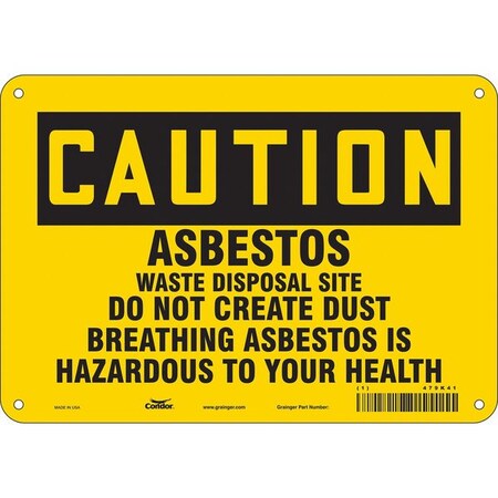 Condor Safety Sign, 7 in Height, 10 in Width, Polyethylene, Vertical Rectangle, English, 479K41 479K41