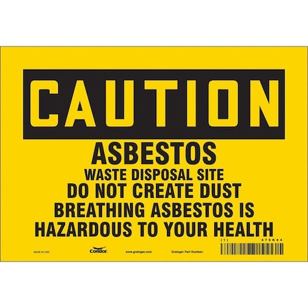 Condor Safety Sign, 7 in Height, 10 in Width, Vinyl, Vertical Rectangle, English, 479K44 479K44