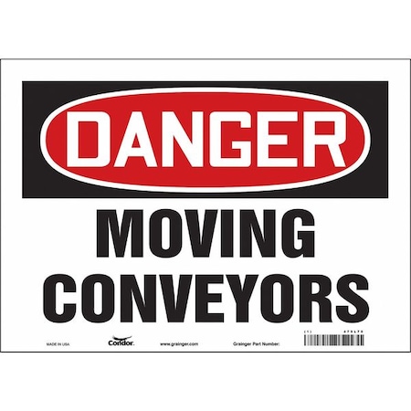 Condor Safety Sign, 10 in Height, 14 in Width, Vinyl, Horizontal Rectangle, English, 479L70 479L70