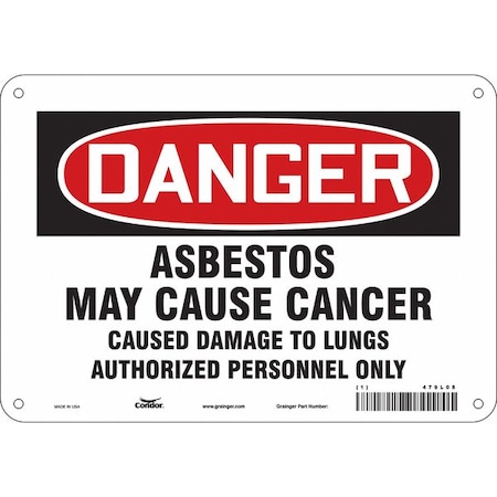 Condor Safety Sign, 7 in Height, 10 in Width, Polyethylene, Vertical Rectangle, English, 479L08 479L08