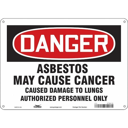 Condor Safety Sign, 10 in Height, 14 in Width, Vinyl, Horizontal Rectangle, English, 479L12 479L12
