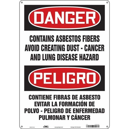 Condor Safety Sign, 20 in H, 14 in W, Vertical Rectangle, English, Spanish, 479L21 479L21