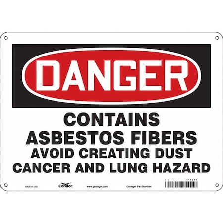 Condor Safety Sign, 10 in Height, 14 in Width, Aluminum, Horizontal Rectangle, English, 479L31 479L31