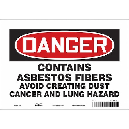 Condor Safety Sign, 7 in Height, 10 in Width, Vinyl, Vertical Rectangle, English, 479L37 479L37