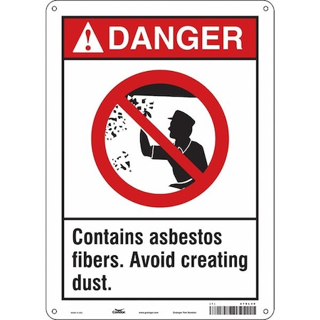 Condor Safety Sign, 14 in Height, 10 in Width, Polyethylene, Vertical Rectangle, English, 479L49 479L49