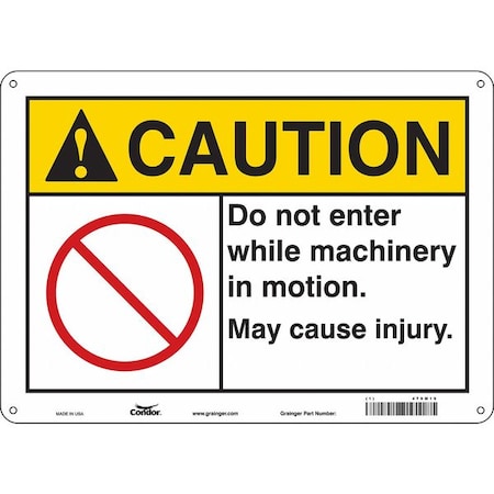 Condor Safety Sign, 10 in Height, 14 in Width, Aluminum, Horizontal Rectangle, English, 479M19 479M19