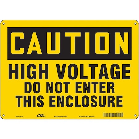 Condor Safety Sign, 10 in Height, 14 in Width, Aluminum, Horizontal Rectangle, English, 479N86 479N86