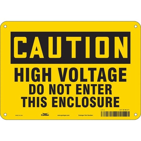 Condor Safety Sign, 7 in Height, 10 in Width, Polyethylene, Vertical Rectangle, English, 479N87 479N87