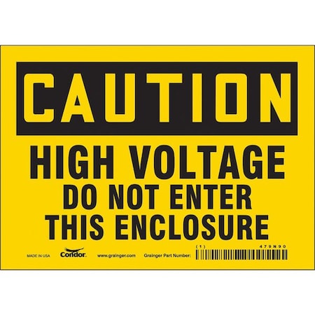 Condor Safety Sign, 5 in Height, 7 in Width, Vinyl, Horizontal Rectangle, English, 479N90 479N90