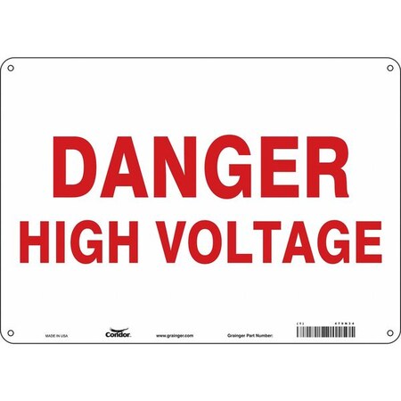 Condor Safety Sign, 10 in Height, 14 in Width, Polyethylene, Horizontal Rectangle, English, 479N34 479N34