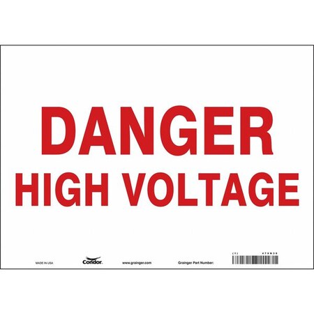 Condor Safety Sign, 10 in Height, 14 in Width, Vinyl, Horizontal Rectangle, English, 479N36 479N36