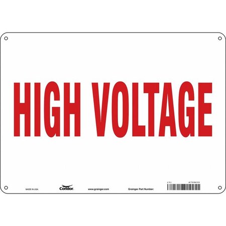 Condor Safety Sign, 10 in Height, 14 in Width, Aluminum, Horizontal Rectangle, English, 479N55 479N55