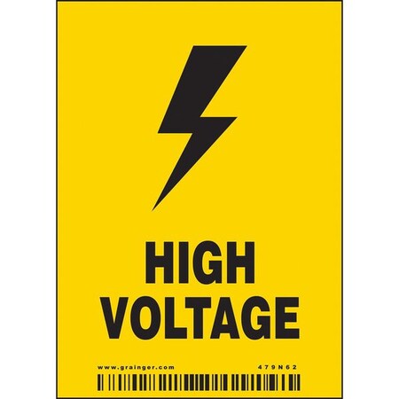 Condor Safety Sign, 4 in Height, 2 7/8 in Width, Vinyl, Vertical Rectangle, English 479N62