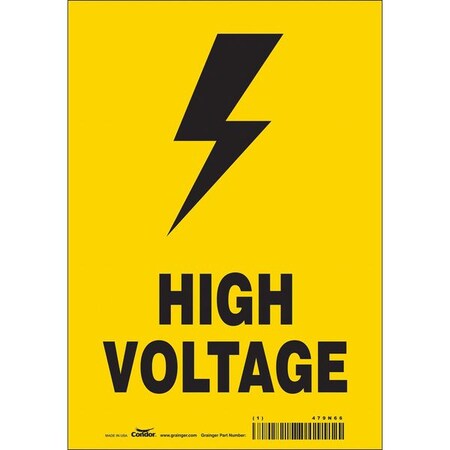 Condor Safety Sign, 10 in Height, 7 in Width, Vinyl, Horizontal Rectangle, English, 479N66 479N66