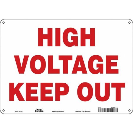 Condor Safety Sign, 10 in Height, 14 in Width, Aluminum, Horizontal Rectangle, English, 479N69 479N69