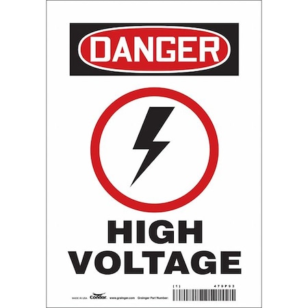 Condor Safety Sign, 10 in Height, 7 in Width, Vinyl, Horizontal Rectangle, English, 479P93 479P93
