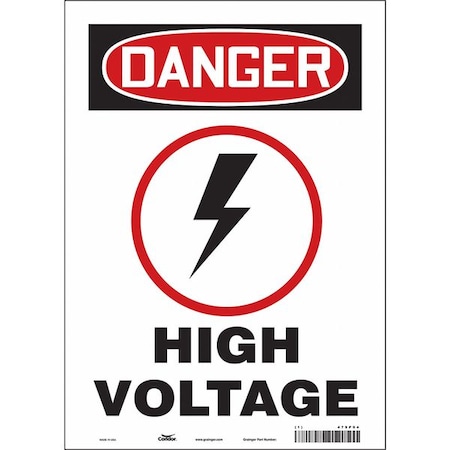 Condor Safety Sign, 14 in Height, 10 in Width, Vinyl, Vertical Rectangle, English, 479P94 479P94