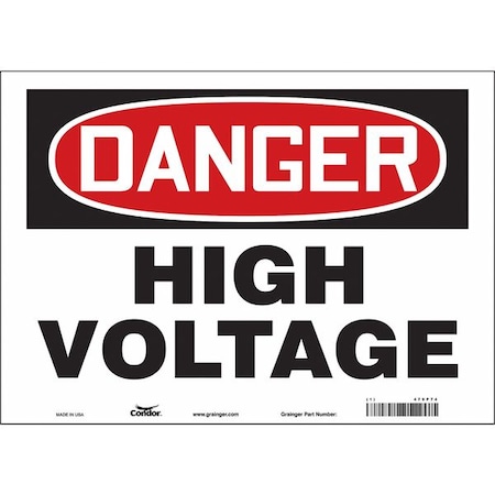 Condor Safety Sign, 10 in Height, 14 in Width, Vinyl, Horizontal Rectangle, English, 479P74 479P74