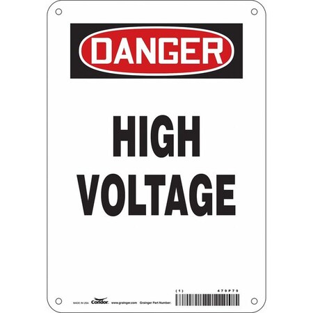 Condor Safety Sign, 10 in Height, 7 in Width, Aluminum, Horizontal Rectangle, English, 479P79 479P79