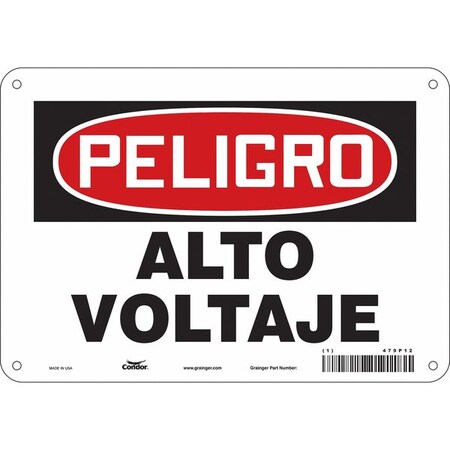 Condor Safety Sign, 7 in Height, 10 in Width, Polyethylene, Vertical Rectangle, Spanish 479P12