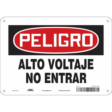 Condor Safety Sign, 10" Wx7" H, 0.032" Thickness 479P16