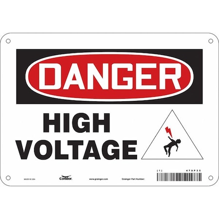 Condor Safety Sign, 7 in Height, 10 in Width, Polyethylene, Vertical Rectangle, English, 479P35 479P35