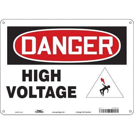 Condor Safety Sign, 10 in Height, 14 in Width, Polyethylene, Horizontal Rectangle, English, 479P36 479P36