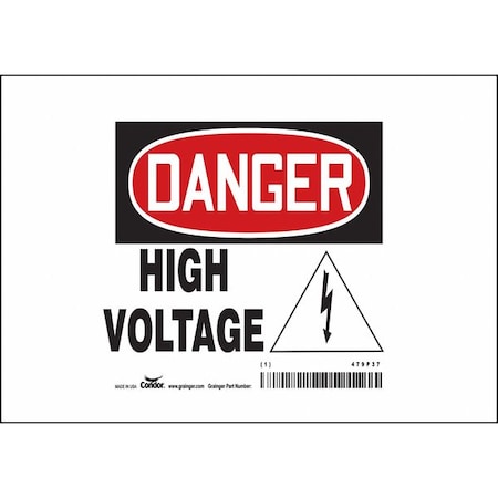 Condor Safety Sign, 3" Wx3" H, 0.004" Thickness 479P37