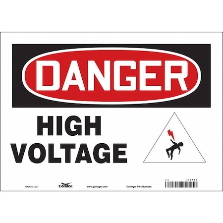 Condor Safety Sign, 10 in Height, 14 in Width, Vinyl, Horizontal Rectangle, English, 479P40 479P40