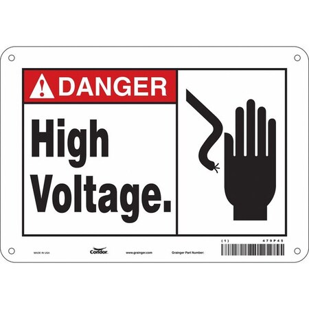 Condor Safety Sign, 7 in Height, 10 in Width, Polyethylene, Vertical Rectangle, English, 479P45 479P45