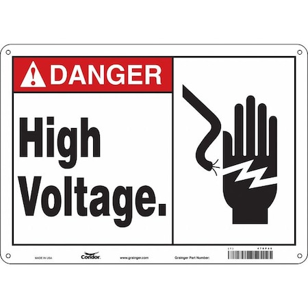 Condor Safety Sign, 10 in Height, 14 in Width, Polyethylene, Horizontal Rectangle, English, 479P46 479P46