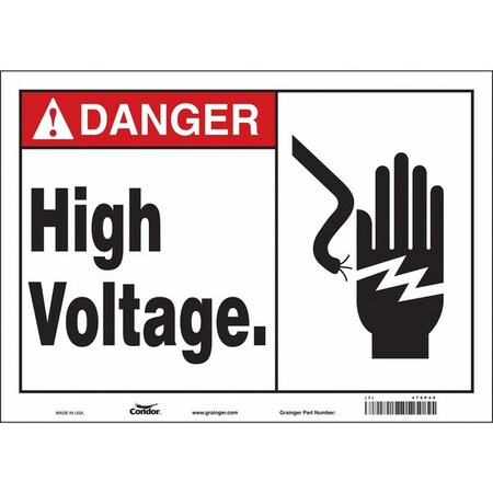 Condor Safety Sign, 10 in Height, 14 in Width, Vinyl, Horizontal Rectangle, English, 479P48 479P48