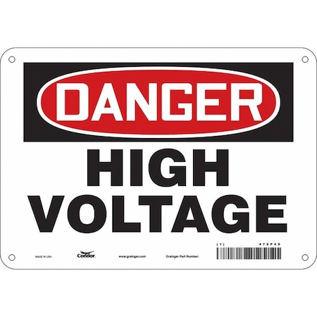 Condor Safety Sign, 7 in Height, 10 in Width, Aluminum, Vertical Rectangle, English, 479P49 479P49