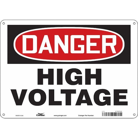 Condor Safety Sign, 10 in Height, 14 in Width, Aluminum, Horizontal Rectangle, English, 479P50 479P50